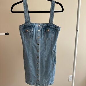 BDG Light Blue Denim Snap Dress